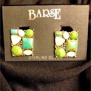 Studio Barse Sterling Silver Earrings with Turquoise and White Accents